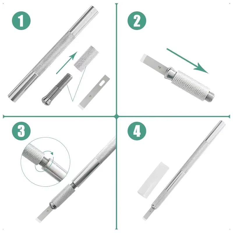 100/20 pièces 4 #   Couteau de Scalpel en métal, lames de couteau à graver, bricolage, couteau à Scu