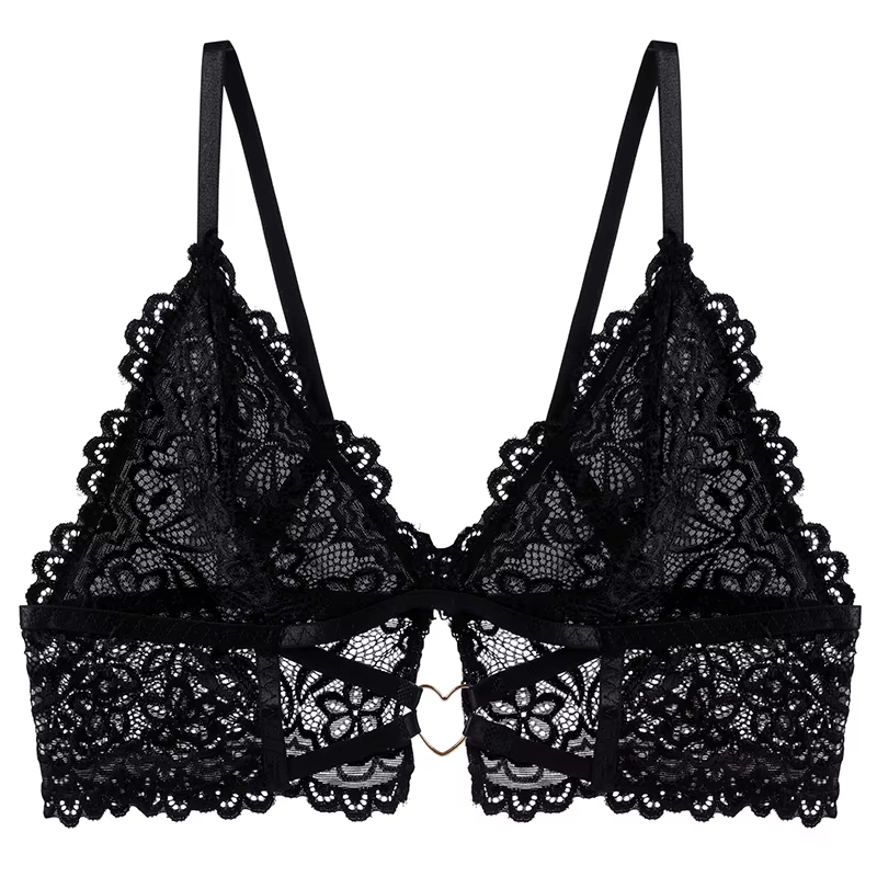 BANNIROU-Soutien-gorge en dentelle transparent pour femmes, lingerie sexy, sous-vêtements, culotte t