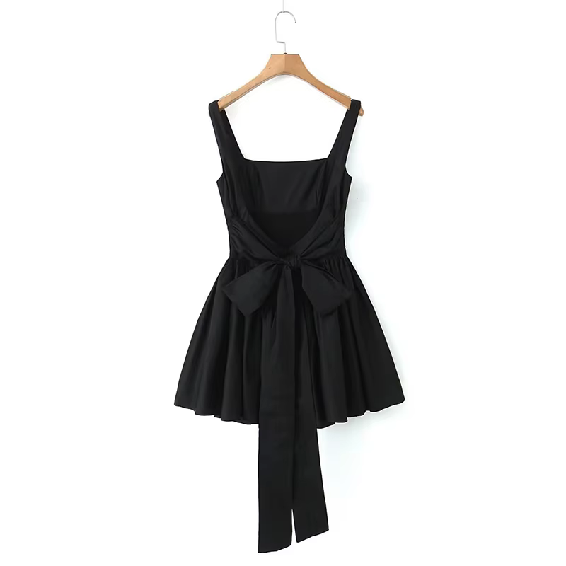 YENKYE 2023 femmes doux cravate nœud ceintures Sexy dos nu Robe taille épissé plissé balançoire fête