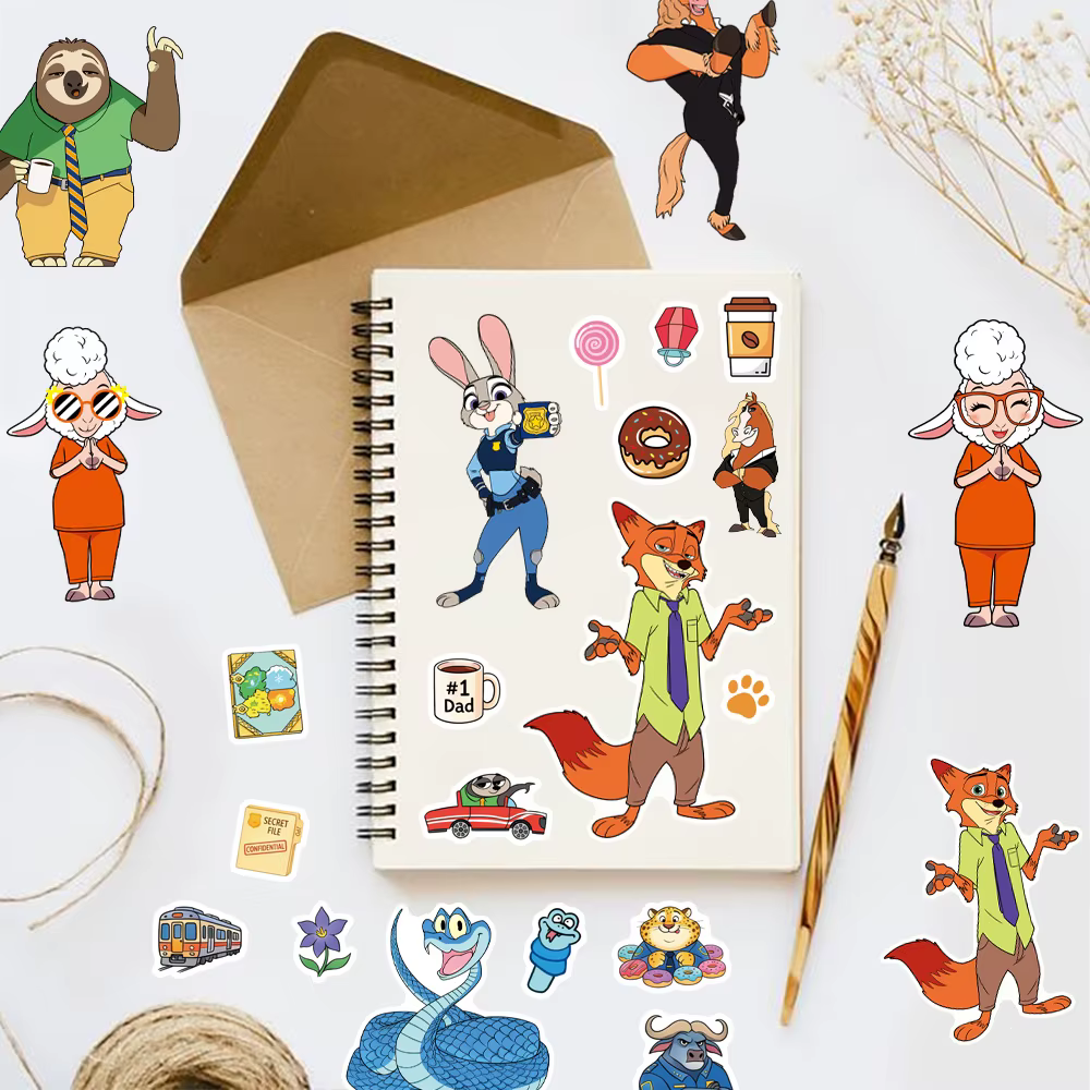 8/16 feuilles faire un visage Zootopia 2 Puzzle dessin animé autocollants bricolage Ryder Chase asse