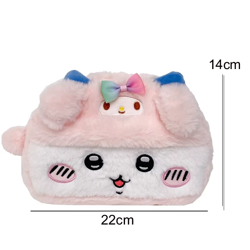 Sac de rangement en peluche Chiikawa mignon de style dessin animé, grande capacité, pour cosmétiques