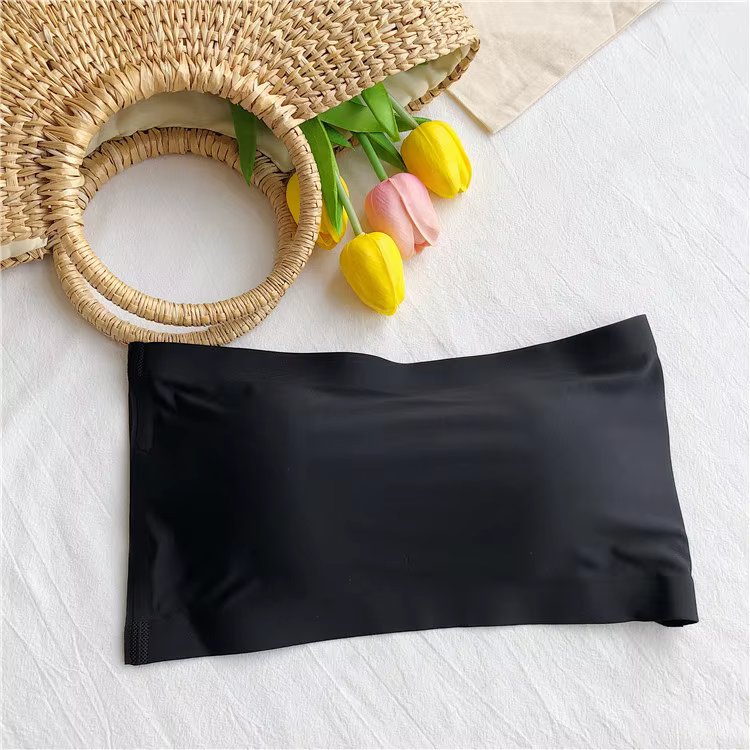 Soutien-gorge bandeau sans bretelles pour femme, une pièce, sans couture, avec coussinets amovibles,
