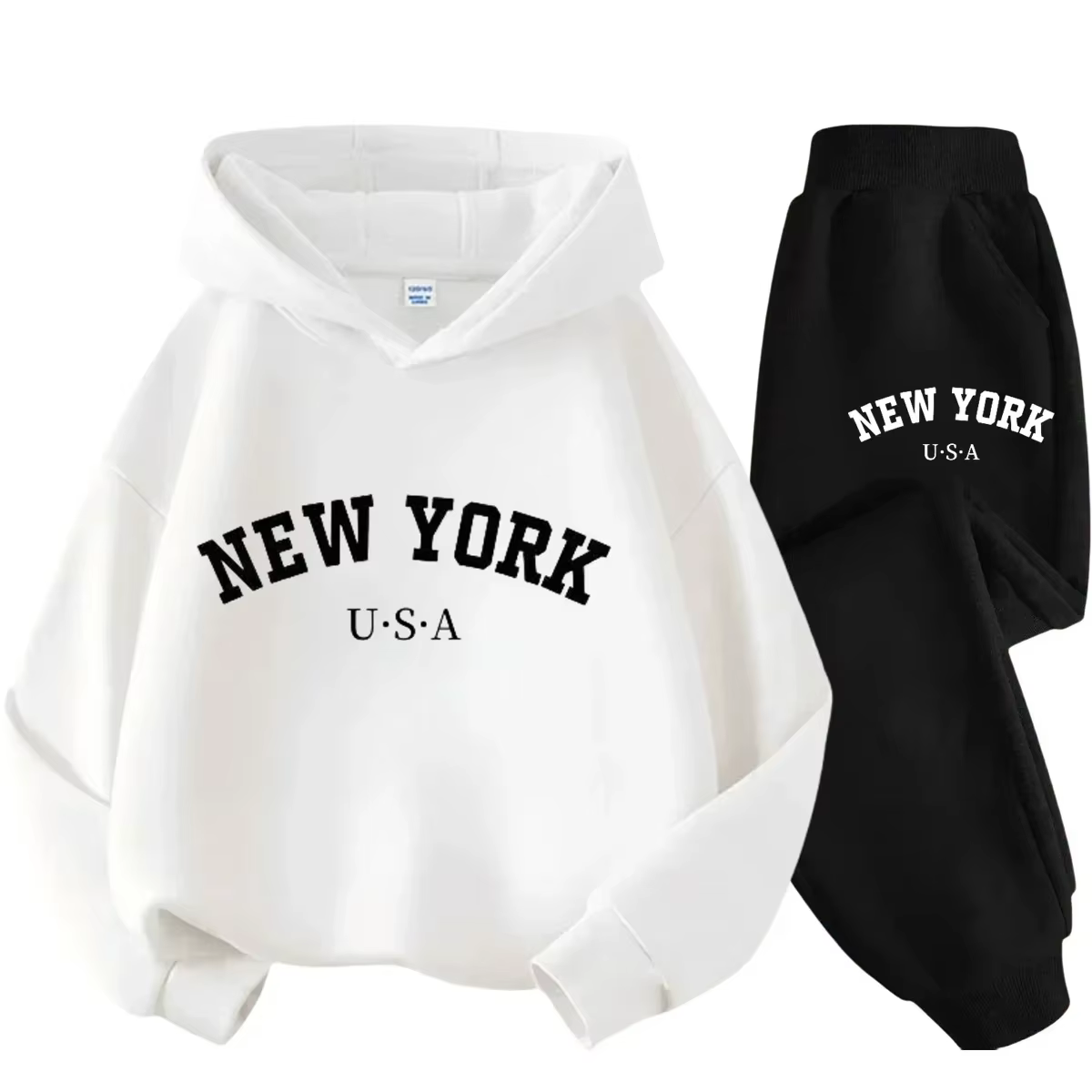 Ensemble décontracté pour enfants, imprimé alphabet USA New York, pour garçons et filles, idéal pour