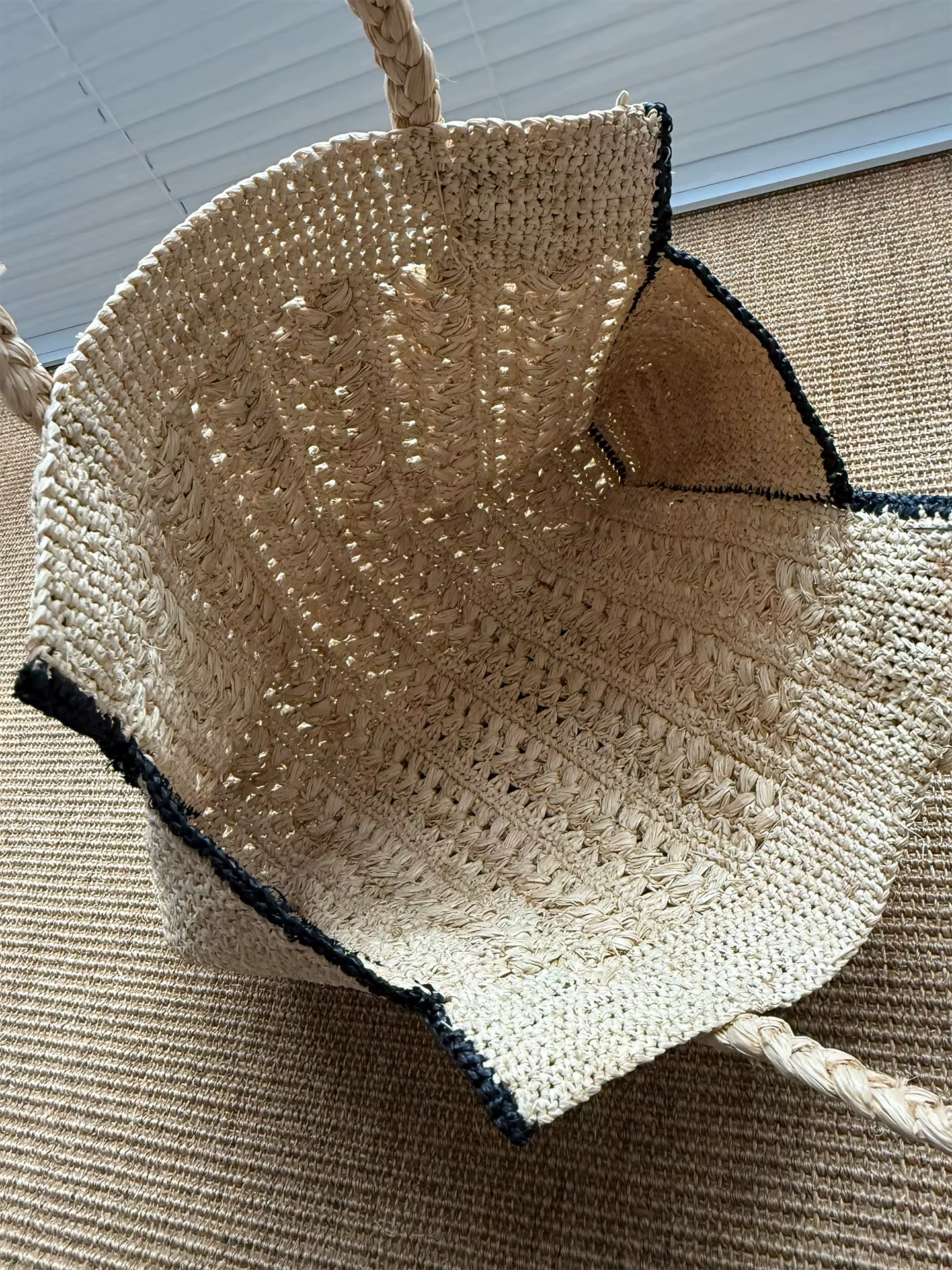 Sac de plage tressé vintage français Lafite, fait main, polyvalent, grande capacité, pour femme, ten