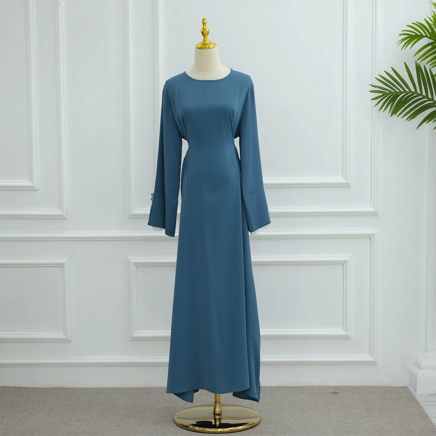 Robe Abaya Élégante pour Femmes Musulmanes Modestes, Collection Ramadan 2025, avec Ceinture au Dos e