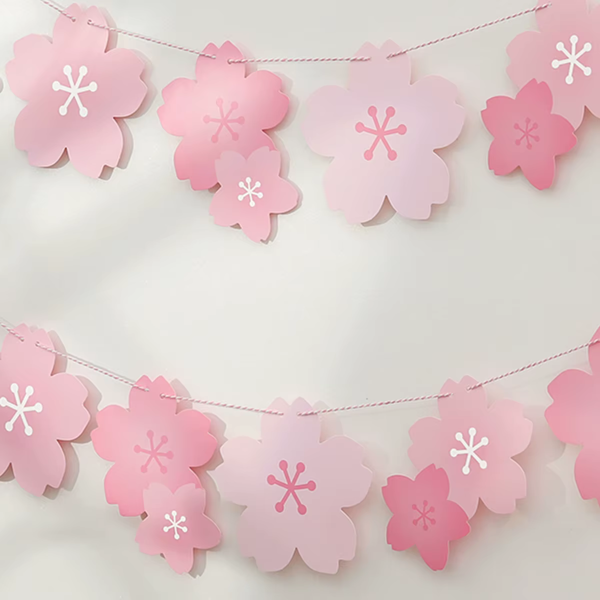Drapeau rose en fleurs de cerisier, 1 pièce, décoration de fête, aménagement mural de salle