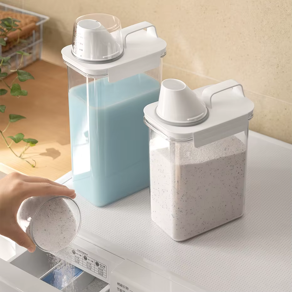 Distributeur de détergent à lessive rechargeable de 1100/1800/2300Ml, réservoir vide pour adoucisseu