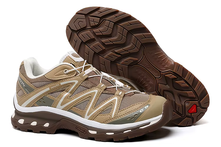 Chaussures de trail running imperméables Salomon XA QUEST Pro 3D pour homme, beige/blanc, randonnée 