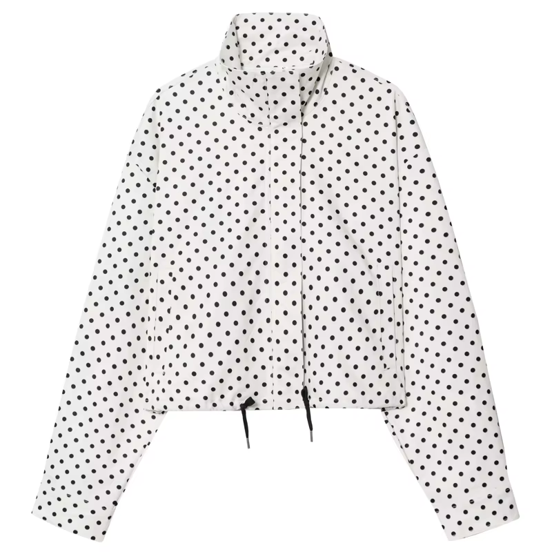 HXAO – veste bombardier à pois pour femme, demi-saison, surdimensionnée, manches longues, haut d'ext