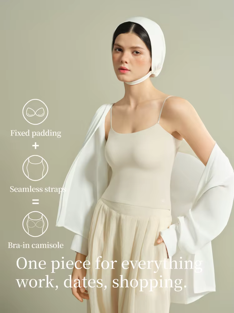 SUJIIN Débardeurs Cami d'été sans coutures à bretelles ornées de strass pour femmes 2026 – Camisole 