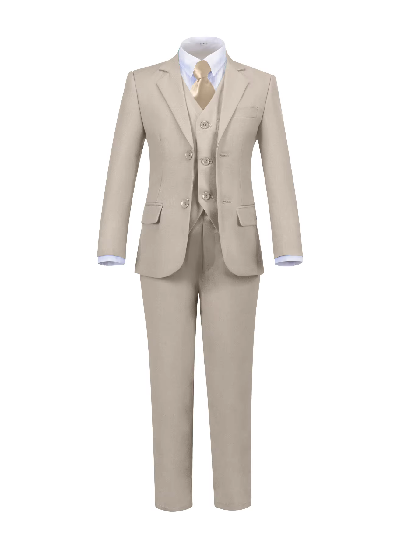 Costume 5 pièces pour garçons : veste, gilet, pantalon, chemise, cravate – Idéal pour mariage, anniv