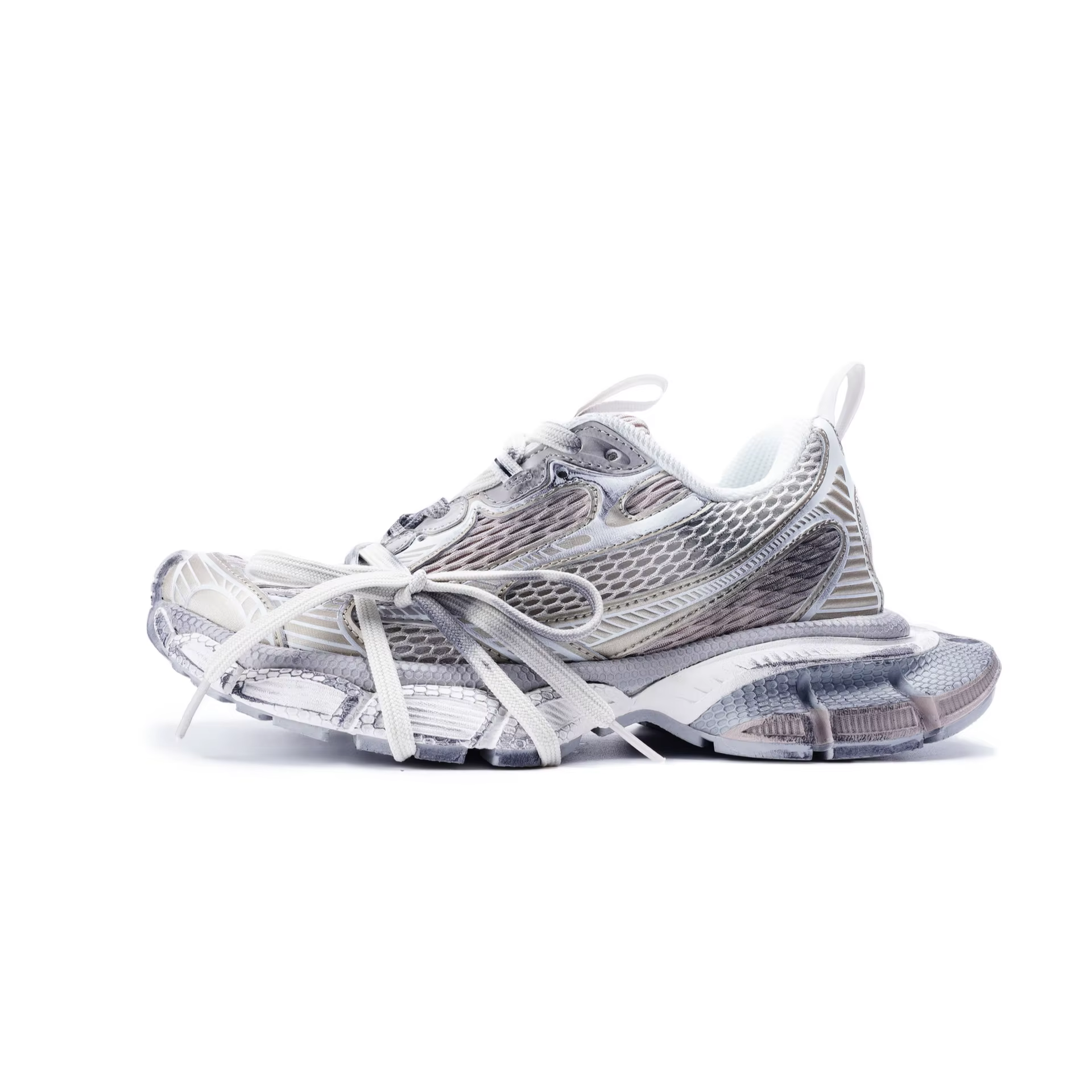 Chaussures de course rétro-futuristes pour l'extérieur, style Mech Vent, à semelle épaisse, pour hom