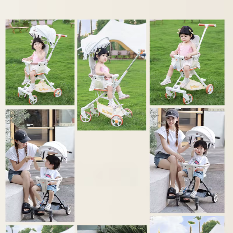 Poussette bébé enfant, légère et pliable, bébé peut s'asseoir ou s'allonger, pliable à un bouton, po