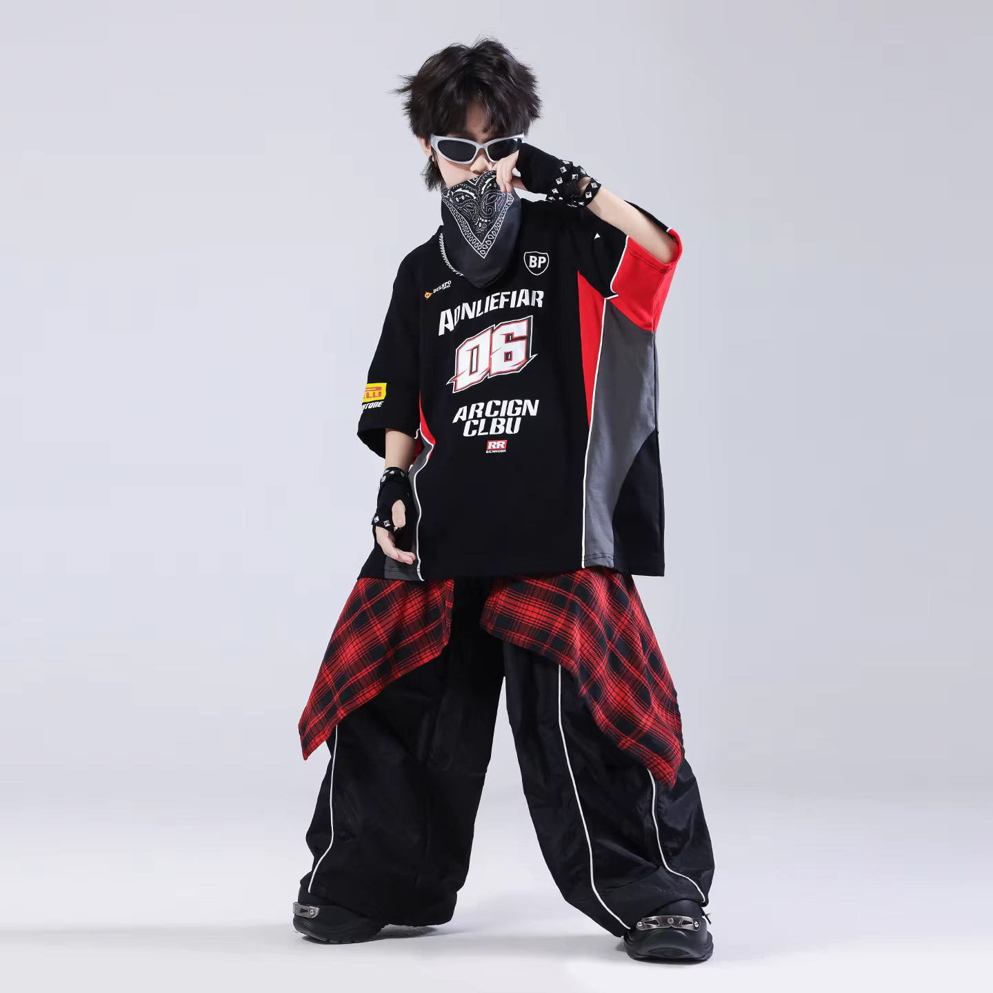 Ensemble de vêtements pour enfants, t-shirt et short, style hip-hop, jazz, danse, pour garçon et fil