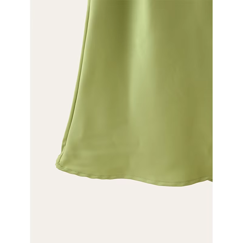 YENKYE High Street-Robe longue en satin vert pour femme, sexy, élégante, licou, femme, mode, dos nu,