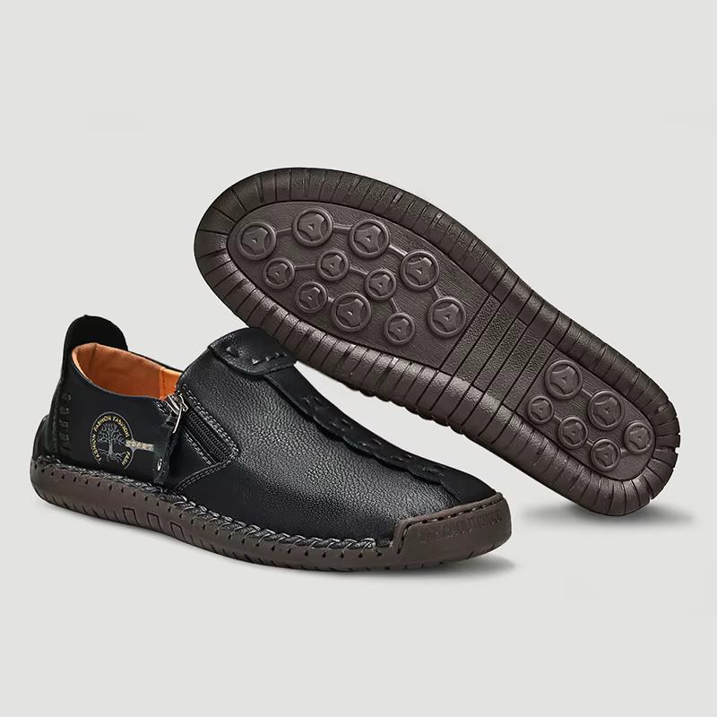 Mocassins en cuir pour hommes, chaussures à enfiler décontractées, respirantes, plates, grande taill