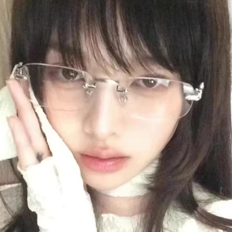 Lunettes carrées sans bords Anti-lumière bleue pour femmes et hommes, monture argentée d'été, lunett