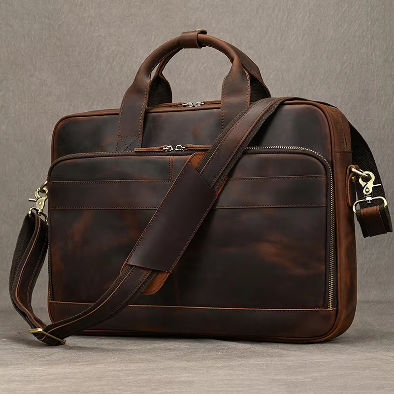 Étui à Bombes en Cuir group pour Homme, Sac d'Ordinateur, 14 15.6 Pouces, PC, Médecin, Avocat, Busin
