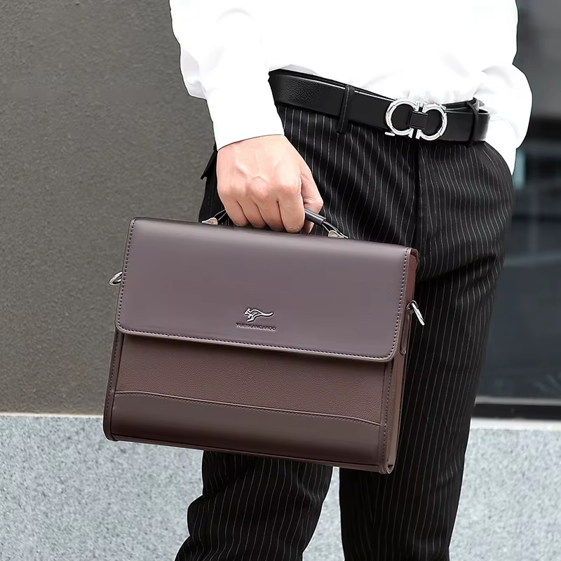 Porte-documents en cuir PU pour hommes, sac à main de styliste, mode Business, messager à bandoulièr