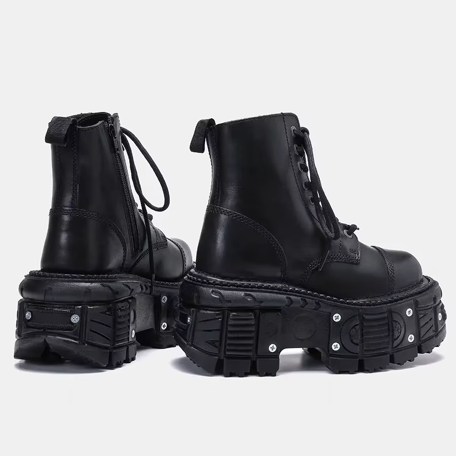Ruffian-Bottes rehaussées en cuir pour hommes, Bottes à l'offre elles optiques, Style britannique ha