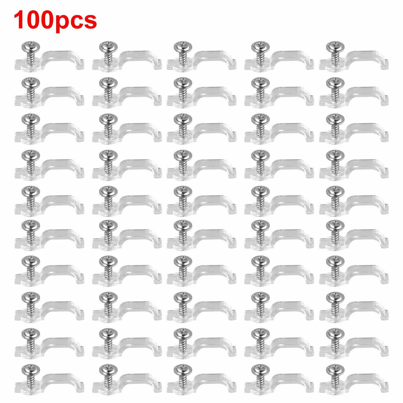 Clips de fixation pour bande lumineuse LED, 50/100 pièces, support de lumière avec vis, Clip monté p