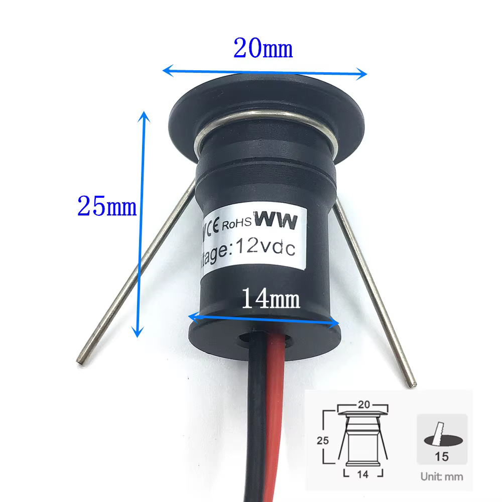 Mini Downlight LED 12V 1W encastré petit Spot lumière plafond cuisine salle escalier intérieur proje