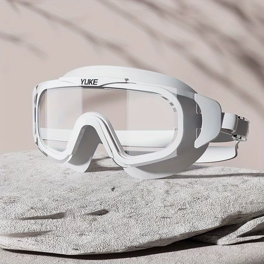 Lunettes de natation HD étanches et anti-buée, grand cadre galvanisé, design unisexe pour profession