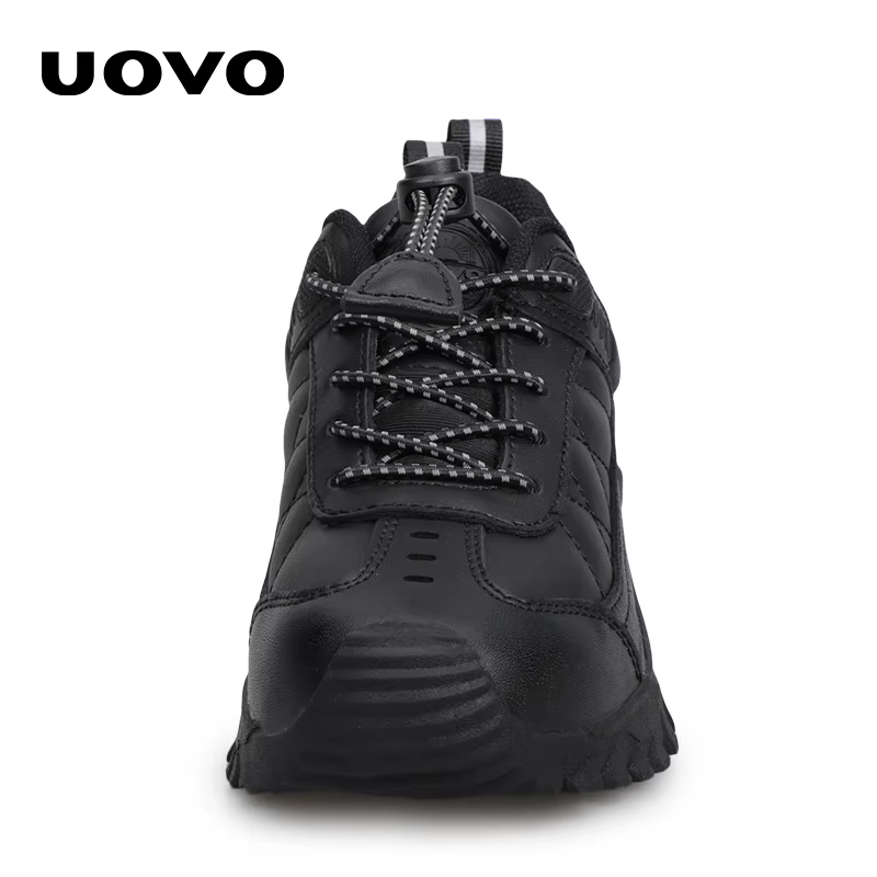 UOVO – chaussures d'école en cuir pour garçons, baskets noires pour enfants, chaussures uniformes fa
