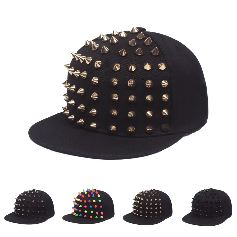 Chapeau plat à rivets pour hommes et femmes, Punk Rock, casquettes de Baseball à clous Hip Hop, homm