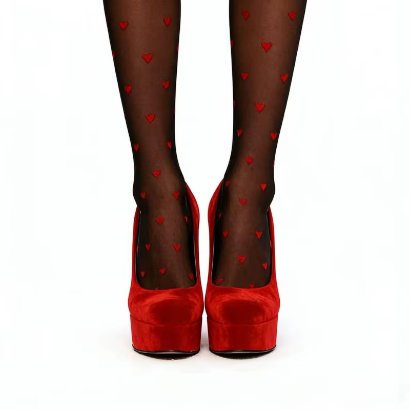Chaussures de mariage en velours rouge Arden Furtado, escarpins à plateforme à bout rond, talon très