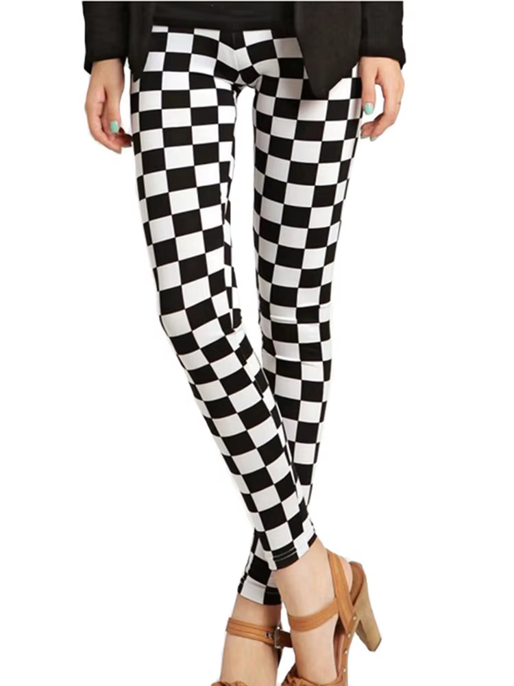 CUHAKCI Graffiti Leggings imprimé fleuri Leggins pour femmes Leggings pied-de-poule vente élastique 