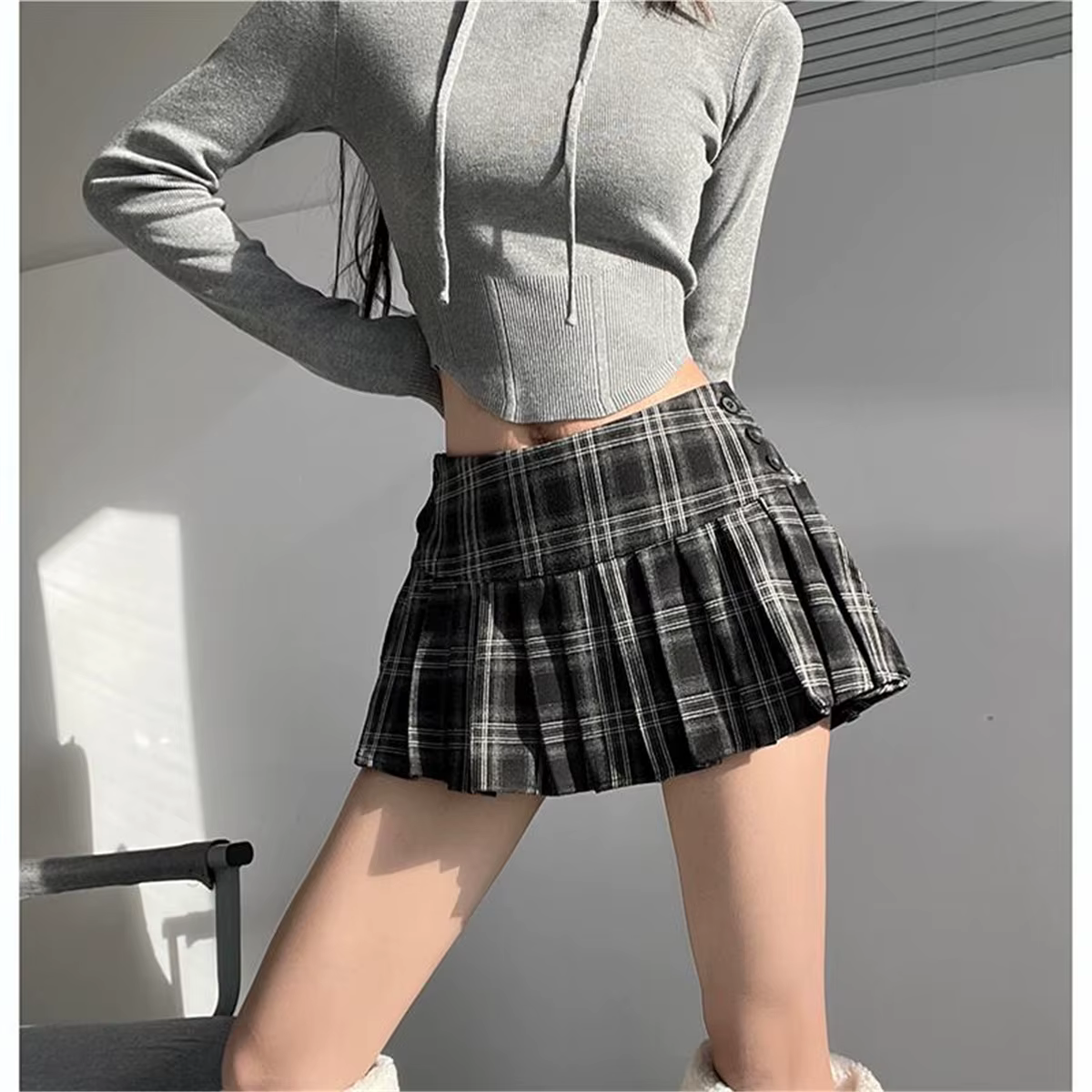 Mini jupes à carreaux pour femmes, mode coréenne, vêtements Y2k, jupes courtes mignonnes, Harajuku,