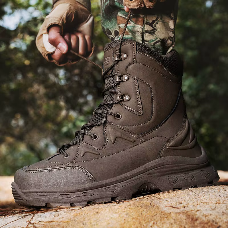Bottes d'extérieur de marque pour hommes, chaussures d'escalade à lacets, imperméables, antidérapant