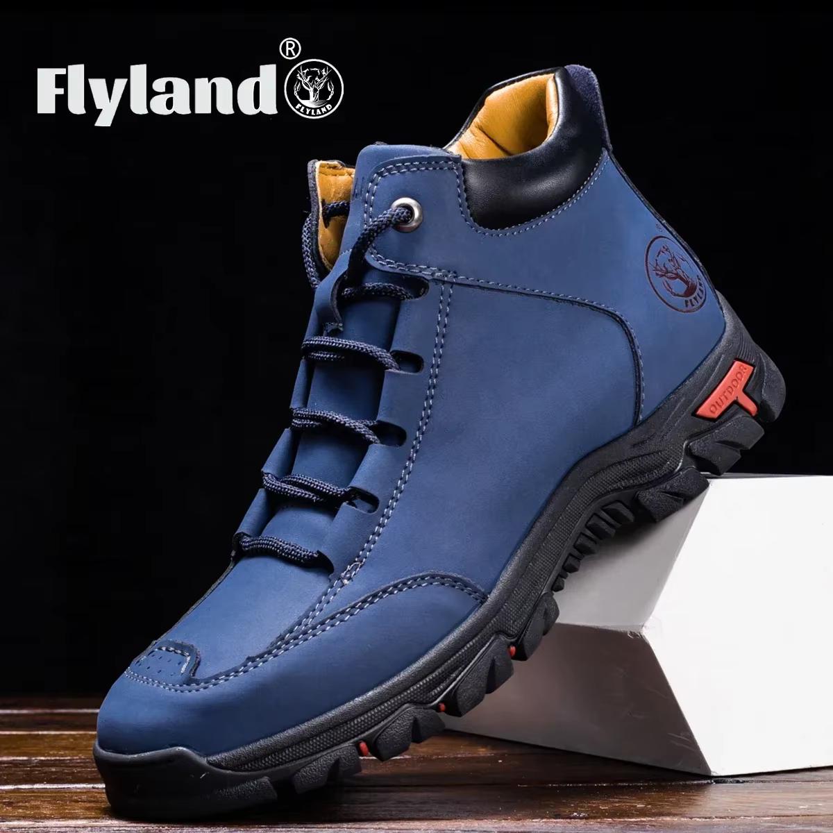 FLYLAND-Bottes de rinçage pour hommes, chaussures classiques en cuir, décontractées, faites à la mai