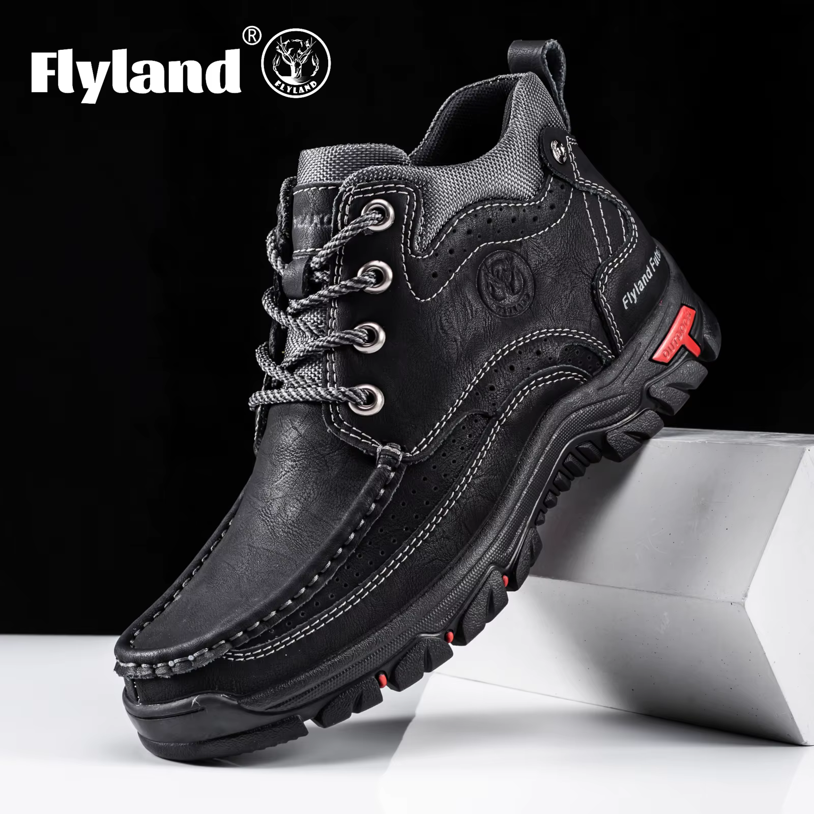 FLYLAND hommes Chukka bottes chaussures en cuir décontractées mode Vintage à la main hommes baskets