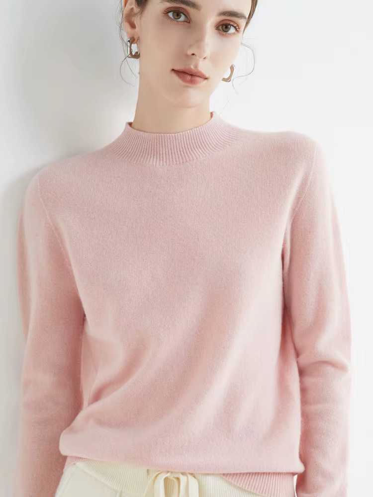 AOSSVIAO 2026 Automne Hiver Pull Col Montant Uni pour Femme, Tricot Décontracté, Vêtements Féminins,