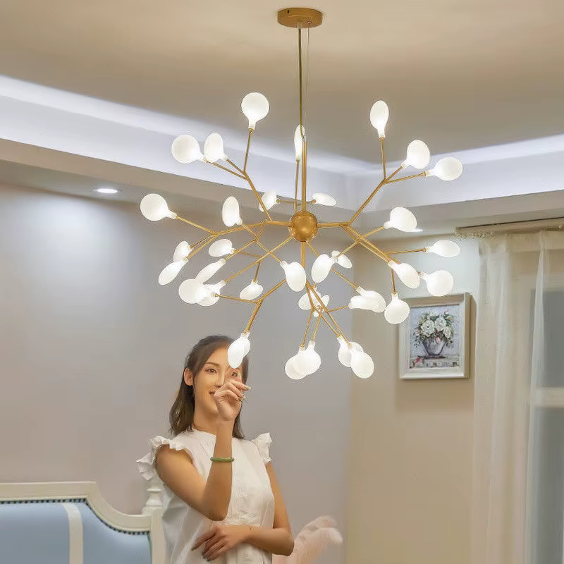 Plafonnier LED en forme de luciole, design nordique moderne, luminaire décoratif d'intérieur, idéal