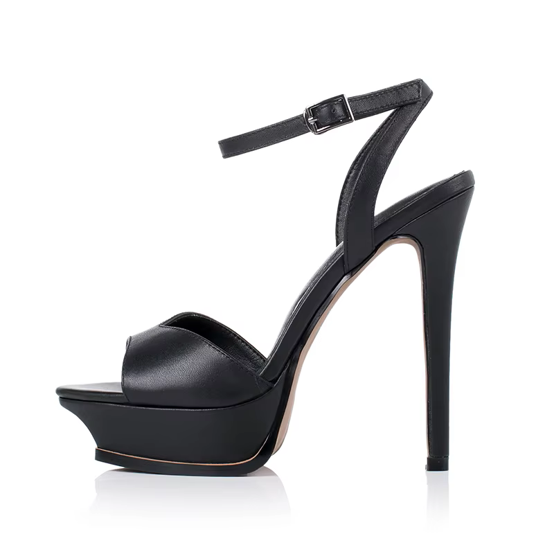 Arden Furtado 2025 été blanc peau de vache plate-forme Peep toe chaussure chaussures de mariage bout
