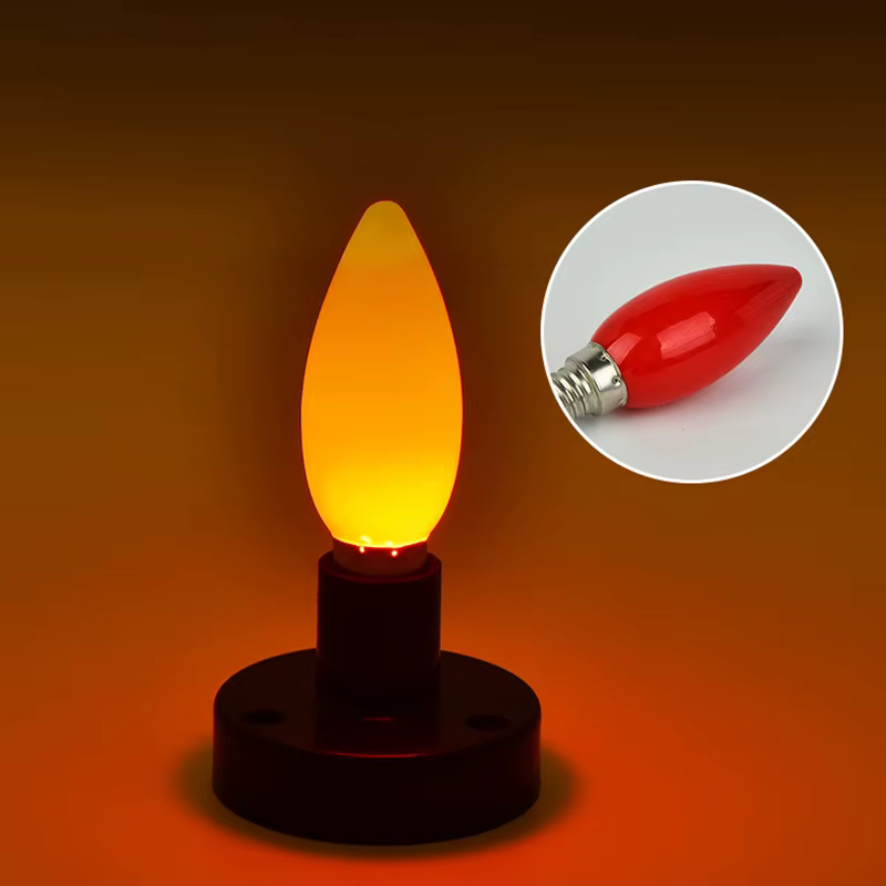 Ampoule d'autel LED E12/E14, bougie rouge, lampe de bouddha, Temple, lampe décorative, perle de boud