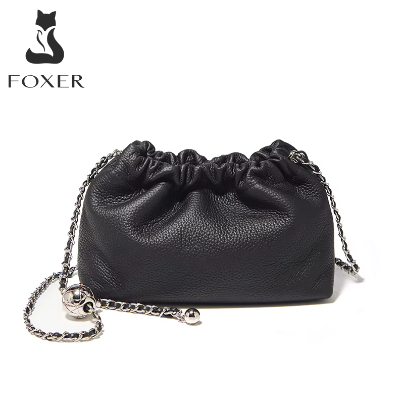Sac bandoulière chic et compact FOXER 2026 pour femme en cuir véritable, mini sac à bandoulière tend