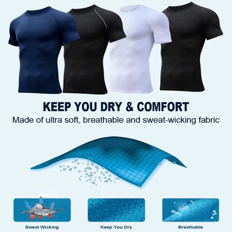 Chemises de compression à imprimé araignée pour hommes, t-shirt de course athlétique, t-shirts à séc