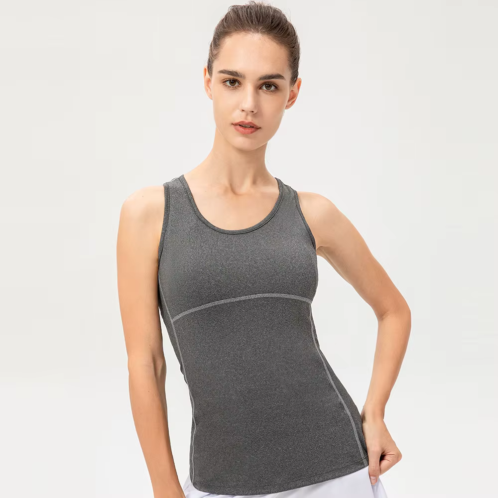 Couleur bonbon femmes vêtements de Sport d'entraînement de gymnastique gilet chemises de Yoga à séch