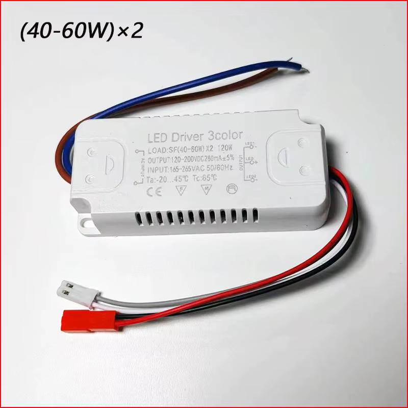 Driver LED 3 couleurs 40-60W×2/60-80W×2 pour bande LED à courant constant, entrée d'alimentation AC1
