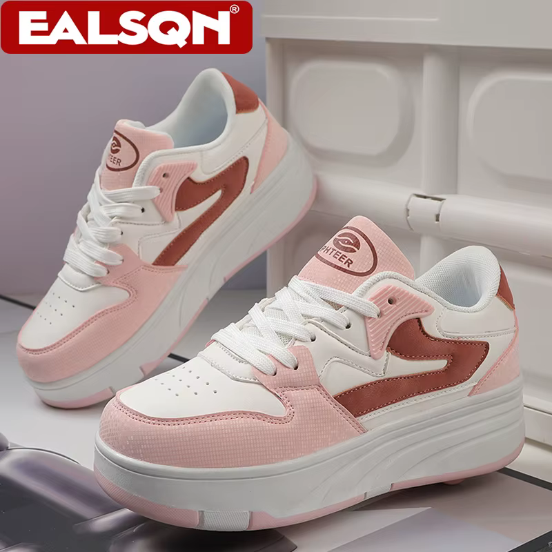 Chaussures de roller d'extérieur pour enfants, à quatre roues amovibles, multifonctionnelles, pour a