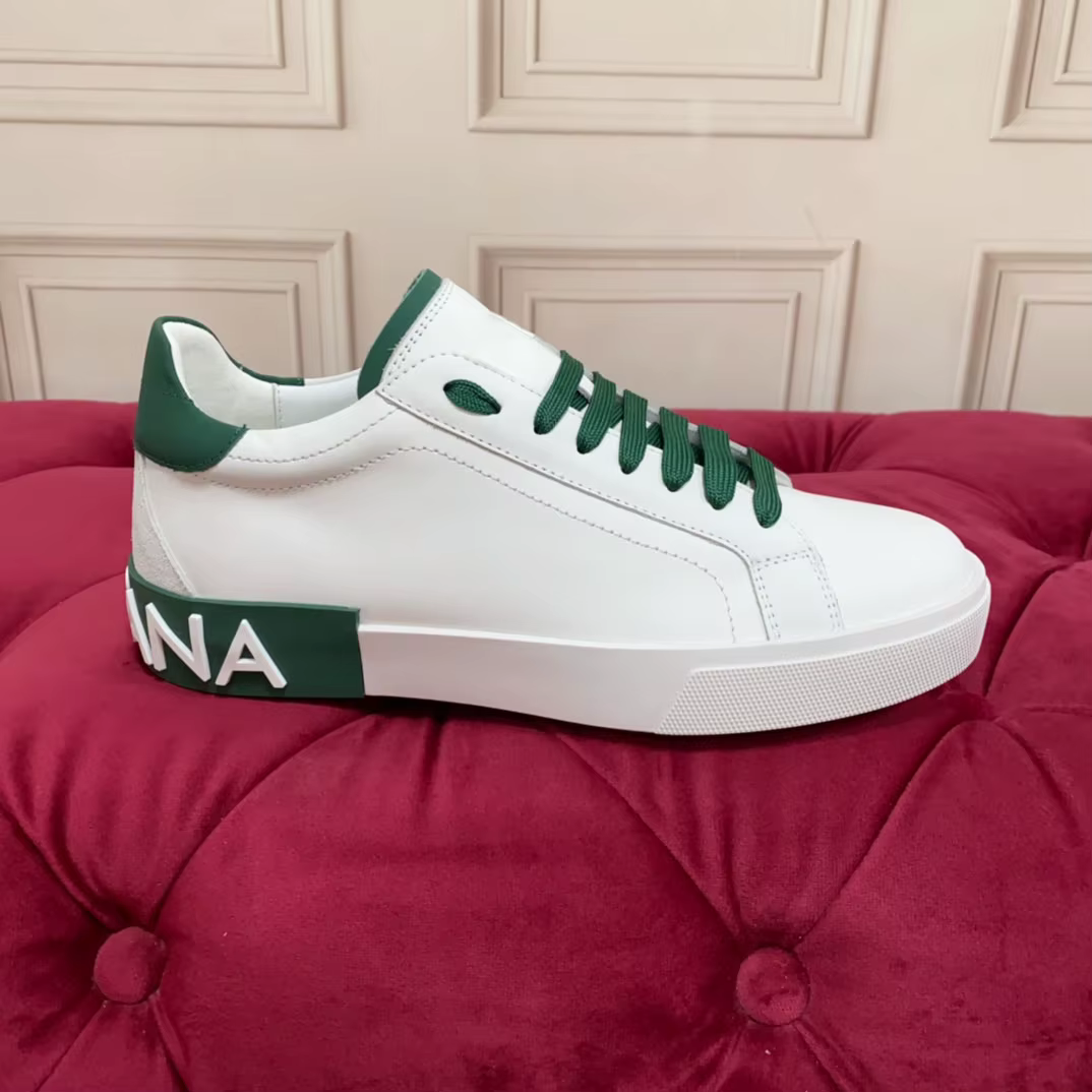 Chaussures décontractées classiques blanc-vert contrastées, design à talon lettre, style sauvage pou