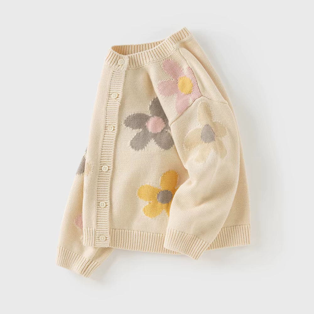 Dave Bella automne hiver filles bébé enfants doux mignon haut pull tricoté à fleurs pull mode décont
