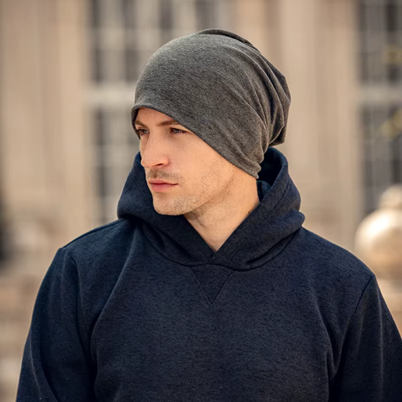 Nouveau couleur unie Baggy Slouchy bonnets chapeau pour homme mâle automne printemps Hip Hop doux or