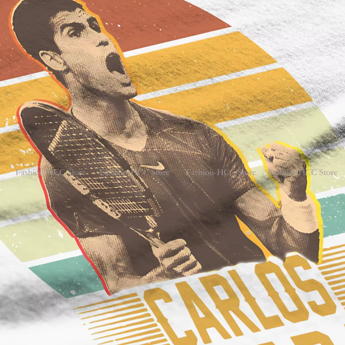Carlos Alcaraz rétro Vintage col rond Polyester t-shirt Tennis basique t-shirt femme vêtements mode