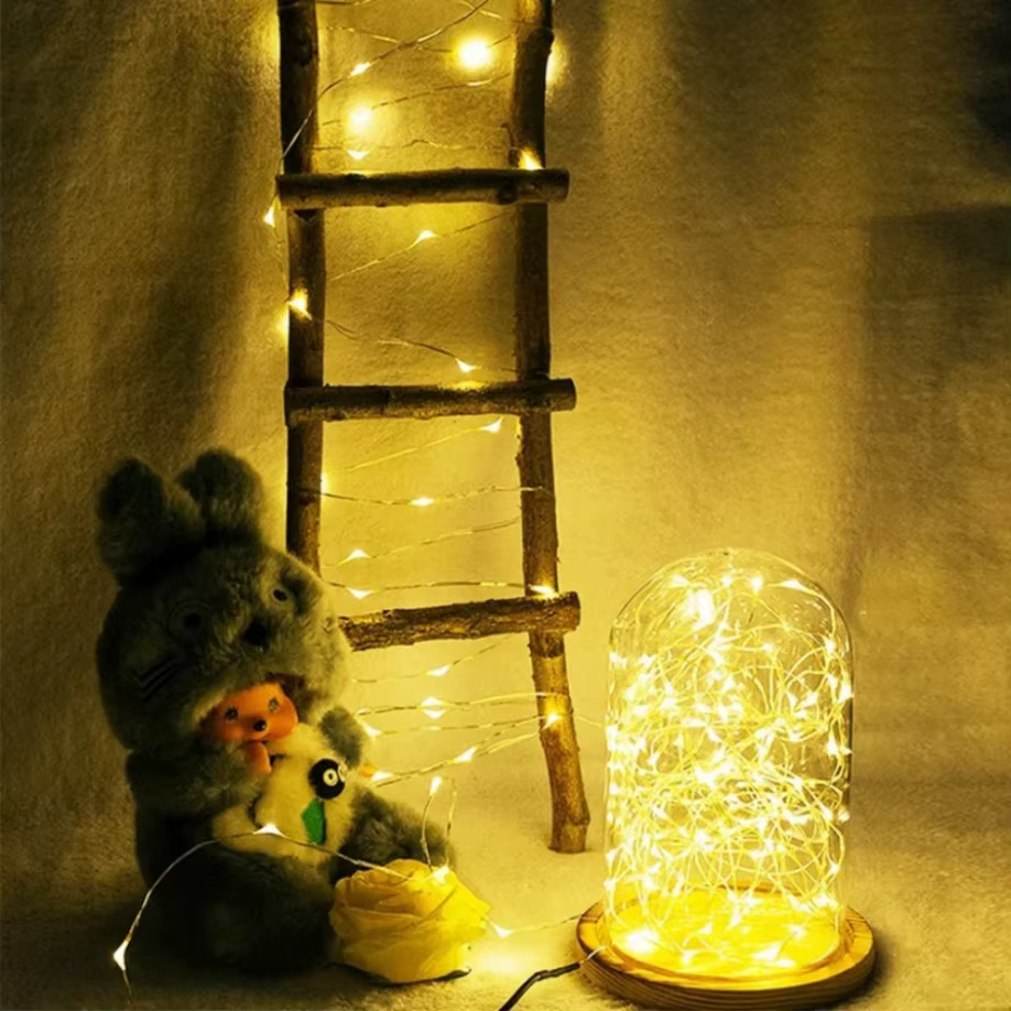 Mini guirxiété lumineuse LED étanche dégradée, fil de cuivre, veilleuse, mariage, fête de Noël, 1m,