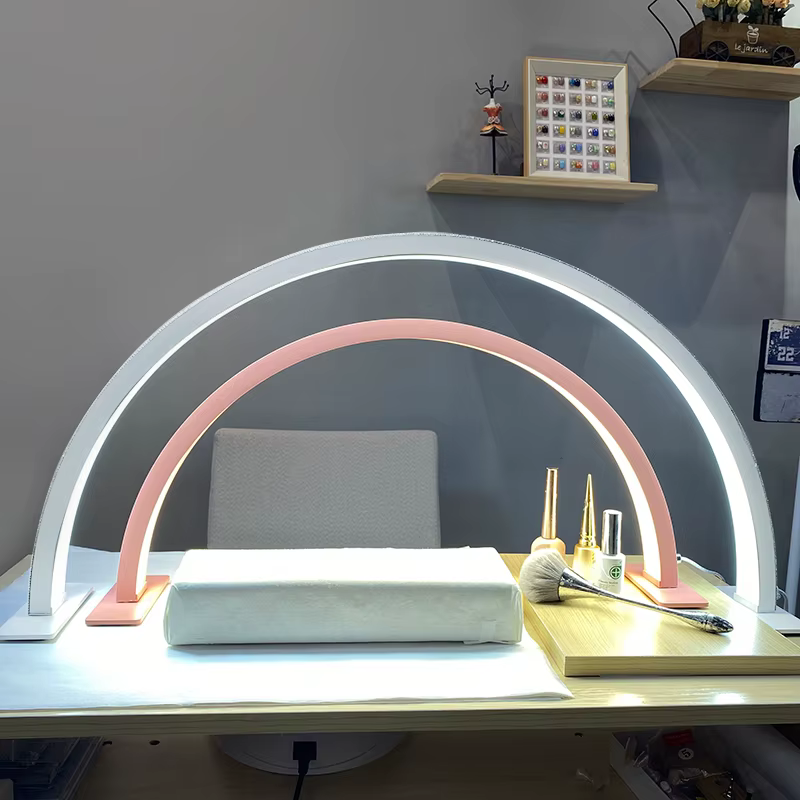 48W demi-lune lampe pour bureau d'ongle réglable 3000K-6000K maquillage manucure Salon de beauté int